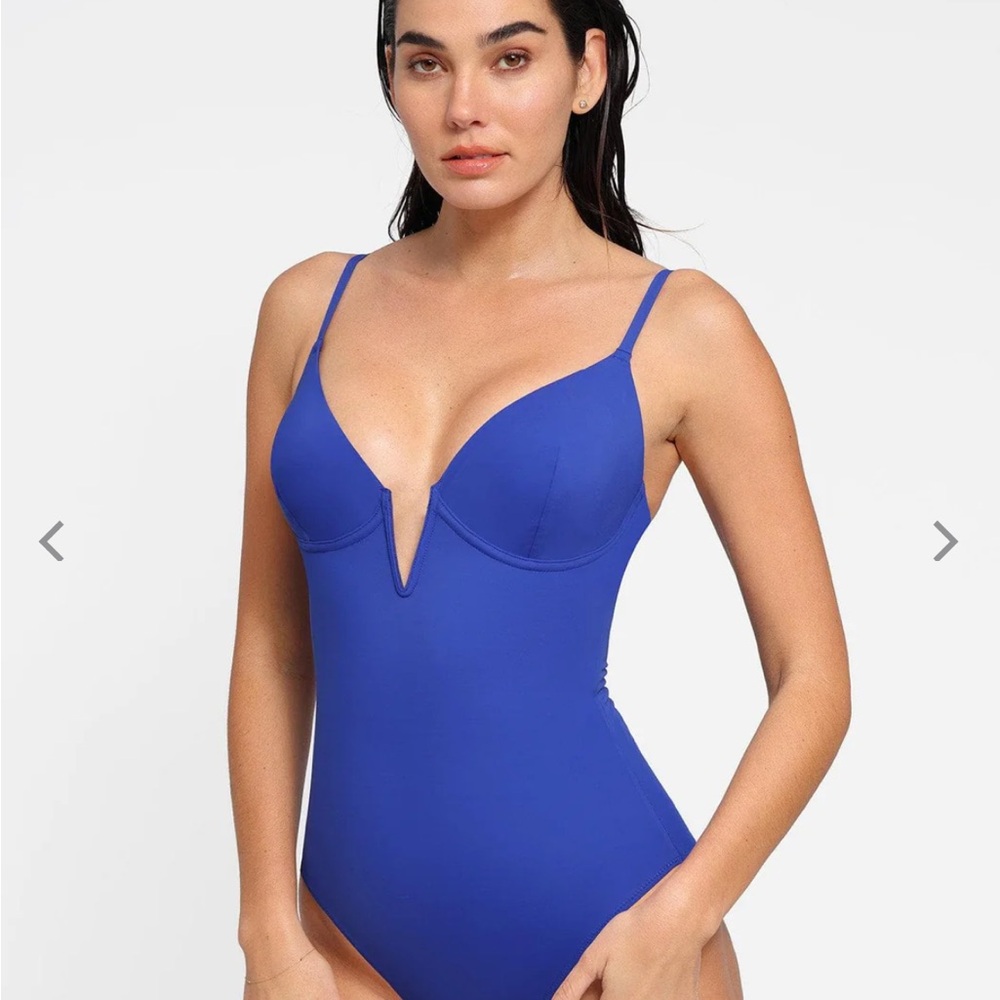 NWT SMALL POPILUSH shapewear Blue Women's One-Piece Swimsuit